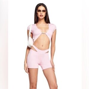 NTW I AM GIA Valdez Playsuit Pink Size Large